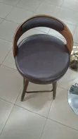 Modern Bar Stool - Walnut Bentwood & Faux Leather - 2
