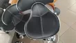 Black Faux-Leather Butterfly Bar Stool with White Stitching - 2
