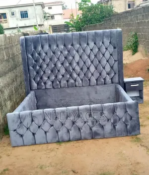Grey Velvet Bed