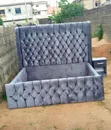 Grey Velvet Bed - 1