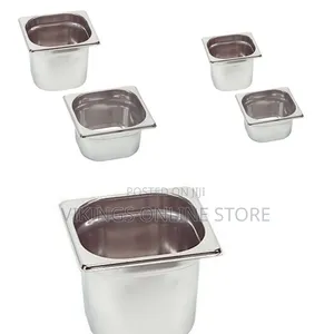 1L 2.2L Gastronorm Container Chafing Water Steam Food Pans - Silver