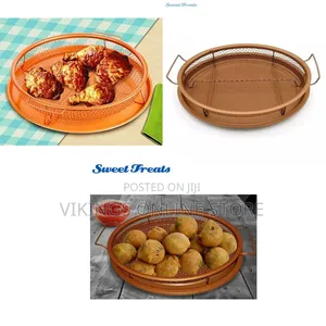 2-Piece Round Nonstick Air Fryer Baking Pan/Tray