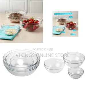 Luminarc 3 Piece Oven Mixing Bowl Glass Set (1.0L/2.0L/3.0L)
