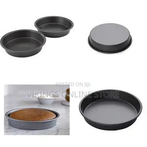 20cm & 24cm Round Non-Stick Baking Pan - Heavy-Duty Carbon Steel