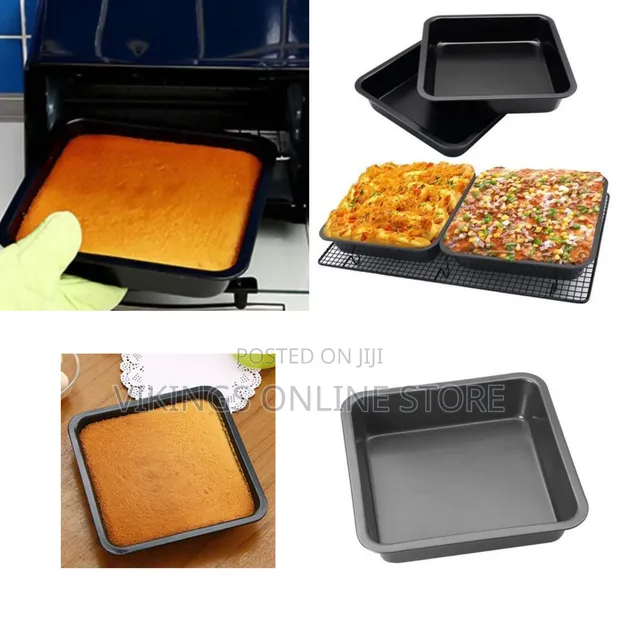 24cm Square Non-Stick Baking Pan - Heavy-Duty Carbon Steel - 1