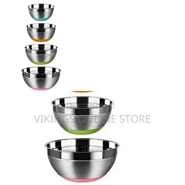 4pc Kitchen Steel Mixing Bowls Set - 1