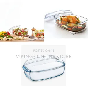 Pyrex Glass Rectangular Casserole Oven Dish with Lid, 6.5L