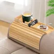 2-in-1 Bamboo Sofa Armrest Tray with Cup Holder - 1