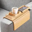 2-in-1 Bamboo Sofa Armrest Tray with Cup Holder - 3