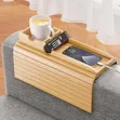 2-in-1 Bamboo Sofa Armrest Tray with Cup Holder - 4