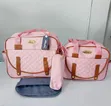 Chicco Baby Diaper Bag Set - Brown Quilted - 1
