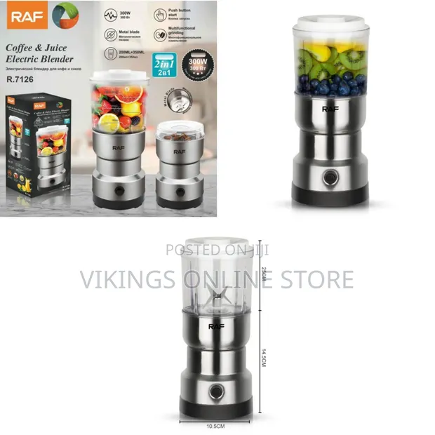 RAF 2-in-1 Stainless Steel Mini Electric Grinder & Blender - 1