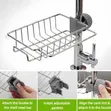 Aucet-Mounted Kitchen Sink Caddy and Sponge Organizer - 1