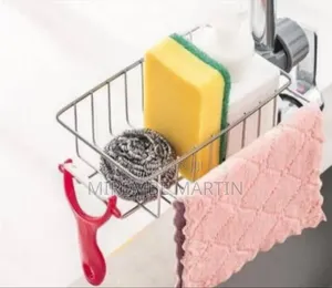 Aucet-Mounted Kitchen Sink Caddy and Sponge Organizer