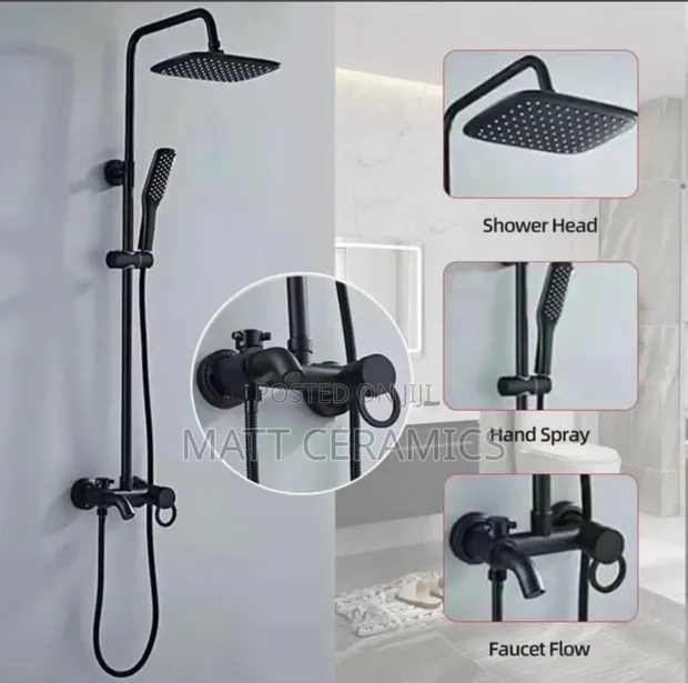 Black Ring Shower Mixer - 1