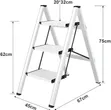 3-Step Lightweight Foldable Household Step Ladder - 2