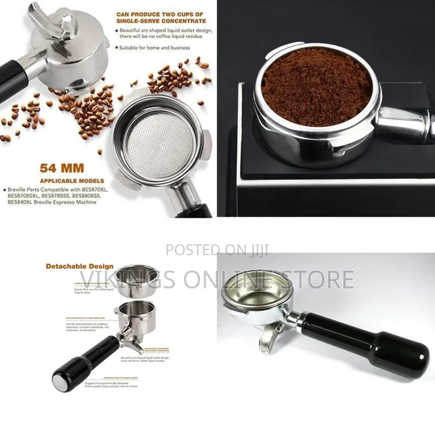 Stainless Steel Coffee Portafilter - 58mm Double Spout - 1
