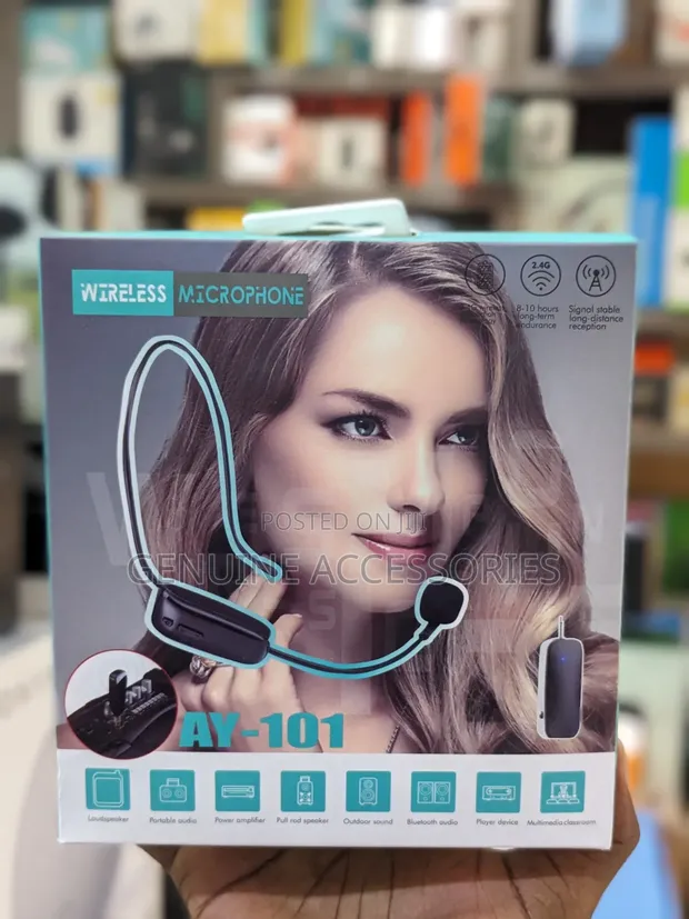 AY101 UHF Wireless Headset Microphone - 1