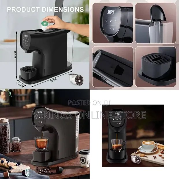 WINNING STAR Portable Electric Capsule Coffee Maker - Black - 1
