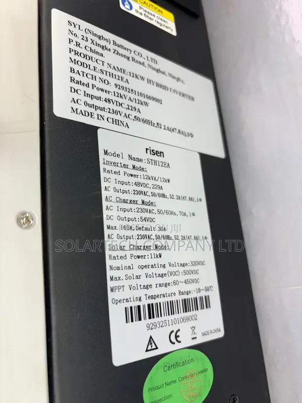 Risen 12kW Hybrid Inverter 48V 230V 1-Phase 11kW MPPT - 1