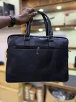 Jeep Buluo Men's Leather Briefcase Laptop Bag - Black - 2