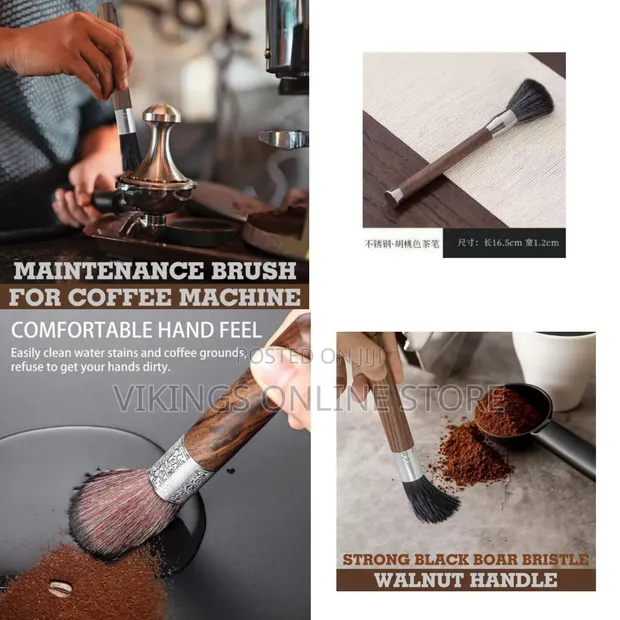 Coffee Grinder Cleaning Brush with Wood Handle - 1