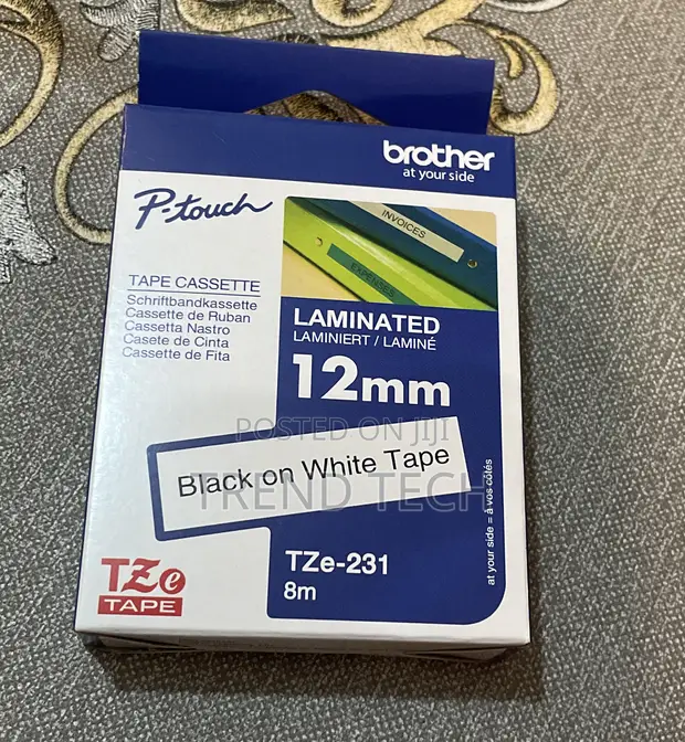 Brother TZe-231 Label Tape 12mm Black on White - 1