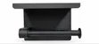 Black Wall-Mounted Tissue Holder with Shelf - 1