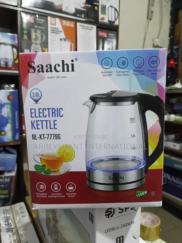 Saachi 2.0L Transparent Glass Electric Kettle - 1