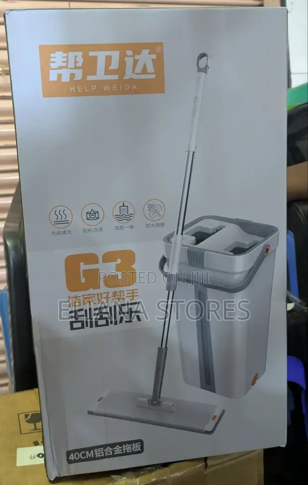 Weida G3 Hands-Free Microfiber Flat Mop and Bucket System - 1