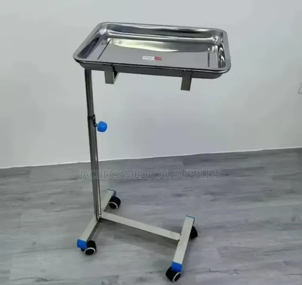 Stainless Steel Mayo Tray with Adjustable Height - 1