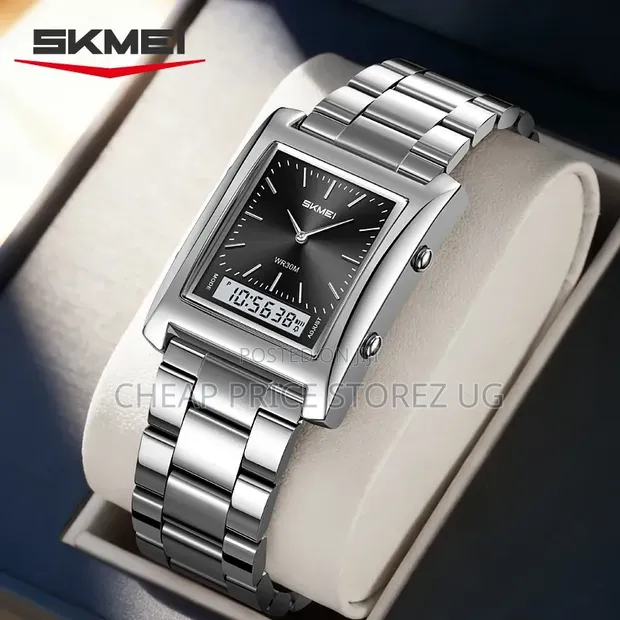 SKMEI 2571 Dual Time Digital Analog Metal Watch - 1