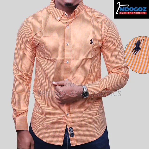 Gingham Button-Down Polo Shirt - 1