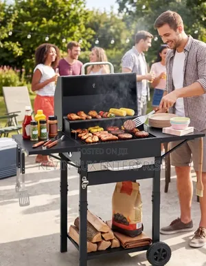 BBQ Charcoal Grill with Wheels