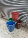Stackable Plastic Flower Pots (Red, Green, Blue, Brown) - 2