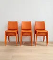 Modern Orange Plastic Chairs (Office/Cafe) - 1