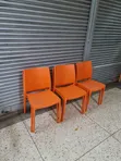 Modern Orange Plastic Chairs (Office/Cafe) - 3