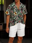 Two Piece Vintage Shorts and Shirt Set - 5