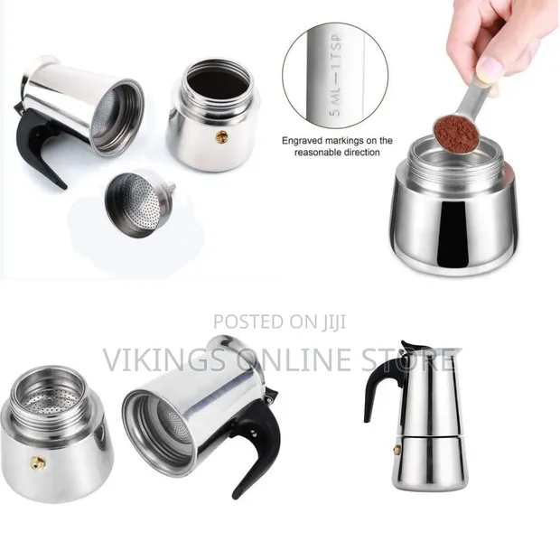 Large Capacity Stainless Steel 304 Moka Pot Coffee Maker - 1