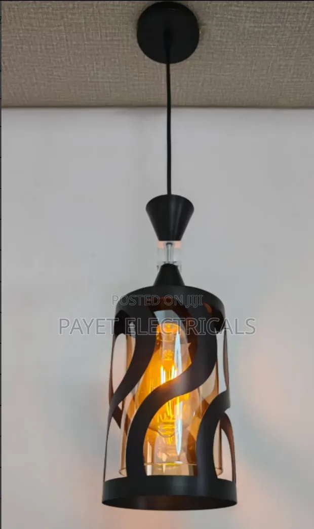 Black Pendant Lampshade with Glass - 1