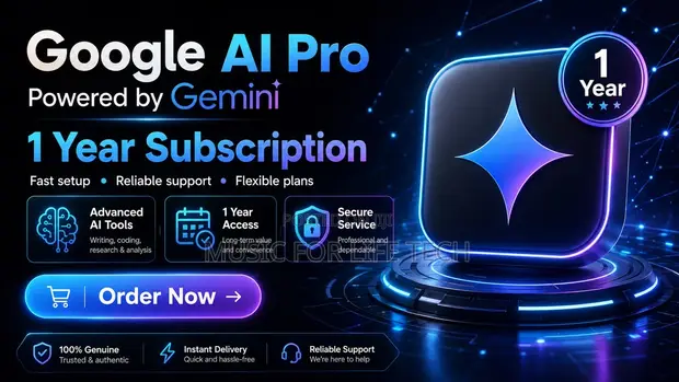 Google AI Pro (Gemini) Subscription - 1 Year - 1