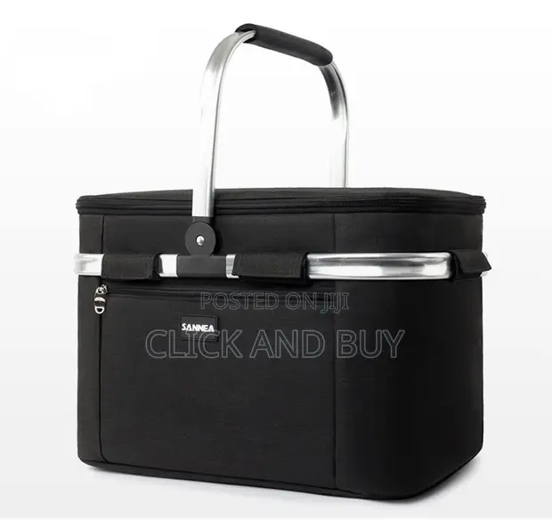 29L Insulated Folding Picnic Basket Cooler Lunch Bag - 1