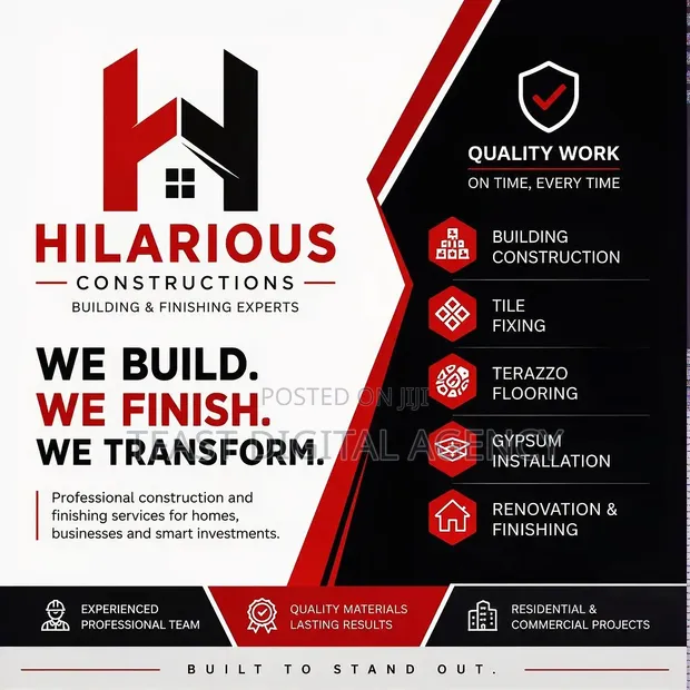 Hilarious Constructions: Building, Tile, Terrazzo & Gypsum Services in Mukono - 1
