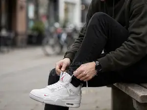Air Jordan 4 Retro "Grey Mamba" Nigel Sylvester x Bike Sneakers