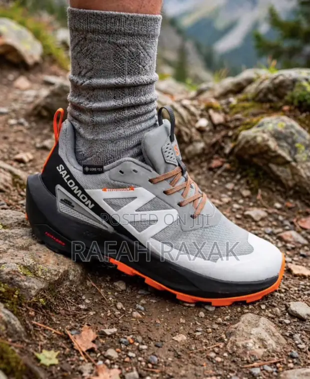 Original Grey/Orange Salomon Elixir Activ GTX Hiking Sneakers - 1