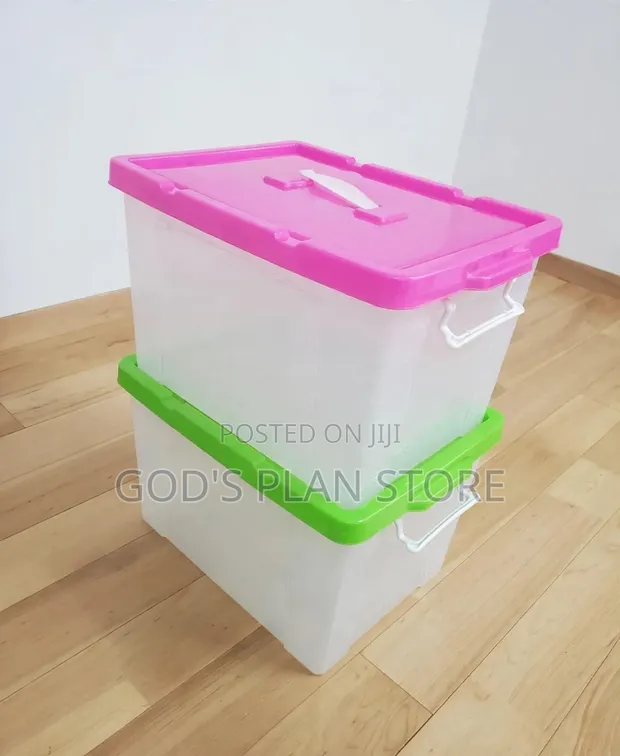 Secure Locks Plastic Storage Boxes - Pink - 1