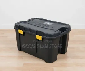Heavy Duty Plastic Storage Boxes with Yellow Latches