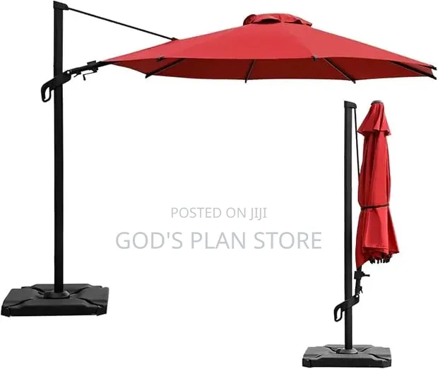 Classy Outdoor Umbrella - Round, Maroon - 1