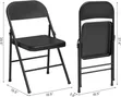 Black Vinyl-Padded Metal Folding Chair (1PC) - 2