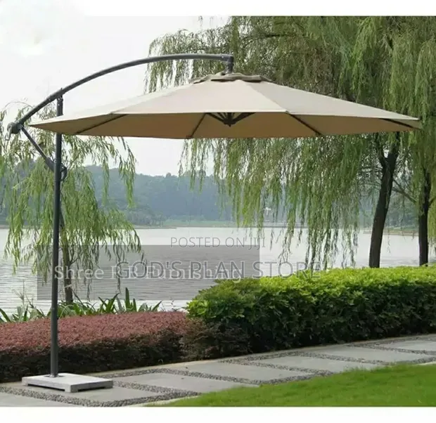 Double Top Outdoor Umbrella with Marble Base - 1